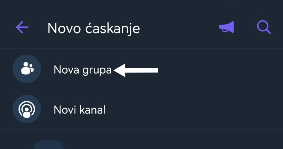 Kreiranje Viber grupe na androidu